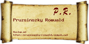 Pruzsinszky Romuald névjegykártya